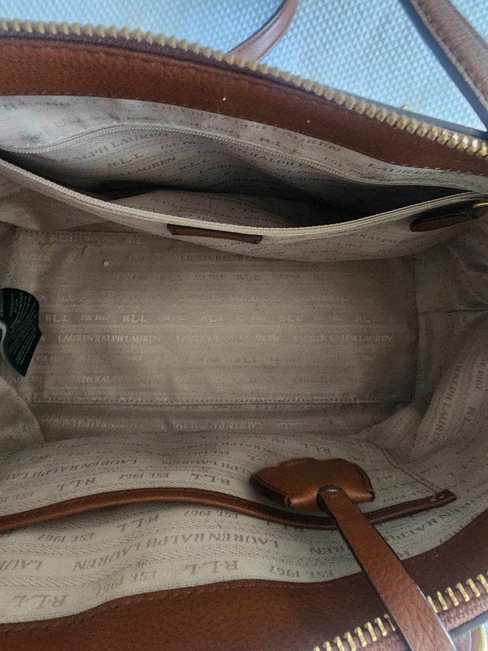 Ralph Lauren Brown Leather Bag with Gold Hardware - Picture 8 of 16